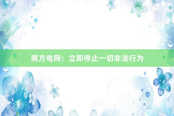 南方电网：立即停止一切非法行为